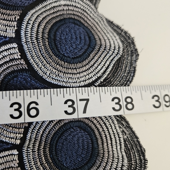 Karen Millen Black Silk Embroidered Kimono Sleeve Fit Flare Cocktail Sz 4 - Picture 8 of 11